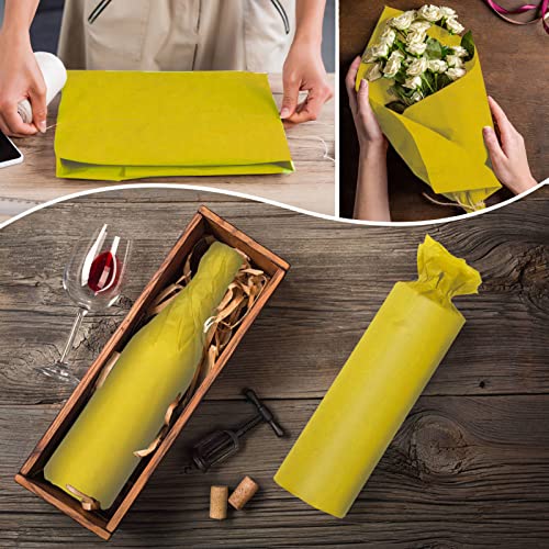 Image of 100 Sheets Yellow Tissue Paper Artdly 14 x 20 Inches Yellow Wrapping Paper Bulk for Weddings Birthday DIY Project Christmas (Pack of 2)