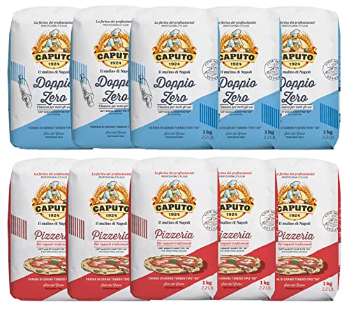 Caputo, Selection Pack - 5 x Classica 1kg / 5 x Pizzeria 1kg - (Total 10 bolsas)