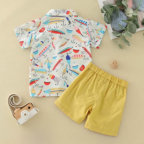Baby Gift Set Boy Toddler Boys Short Sleeve Cartoon Prints T Shirt Tops Shorts Child Kids Gentleman