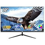 32 Inch 4K UHD Monitor (3840x2160), IPS,60Hz Refresh Rate, 120% sRGB, AMD FreeSync, 178° Viewing Angle, HDMI/DisplayPort, VESA 100x100mm Mount Compatible, Tilt Adjustable - Black