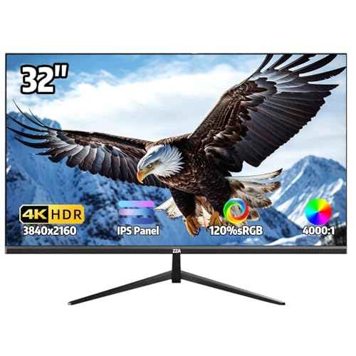 32 Inch 4K UHD Monitor (3840x2160), IPS,60Hz Refresh Rate, 120% sRGB, AMD FreeSync, 178° Viewing...