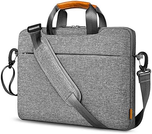 Inateck 360° Protection 15.6 Inch Laptop Shoulder Bag Sleeve Compatible with Chromebook Notebook 15.6 Inch, XPS 17, Water Repellent Bussiness Carrying Handbag Laptop Sleeve Women Men - Grey