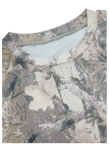 Women's Camo Shirt Maple Leaf Print Short Sleeve Camouflage T Shirt Summer Camo Tee Top Streetwear3