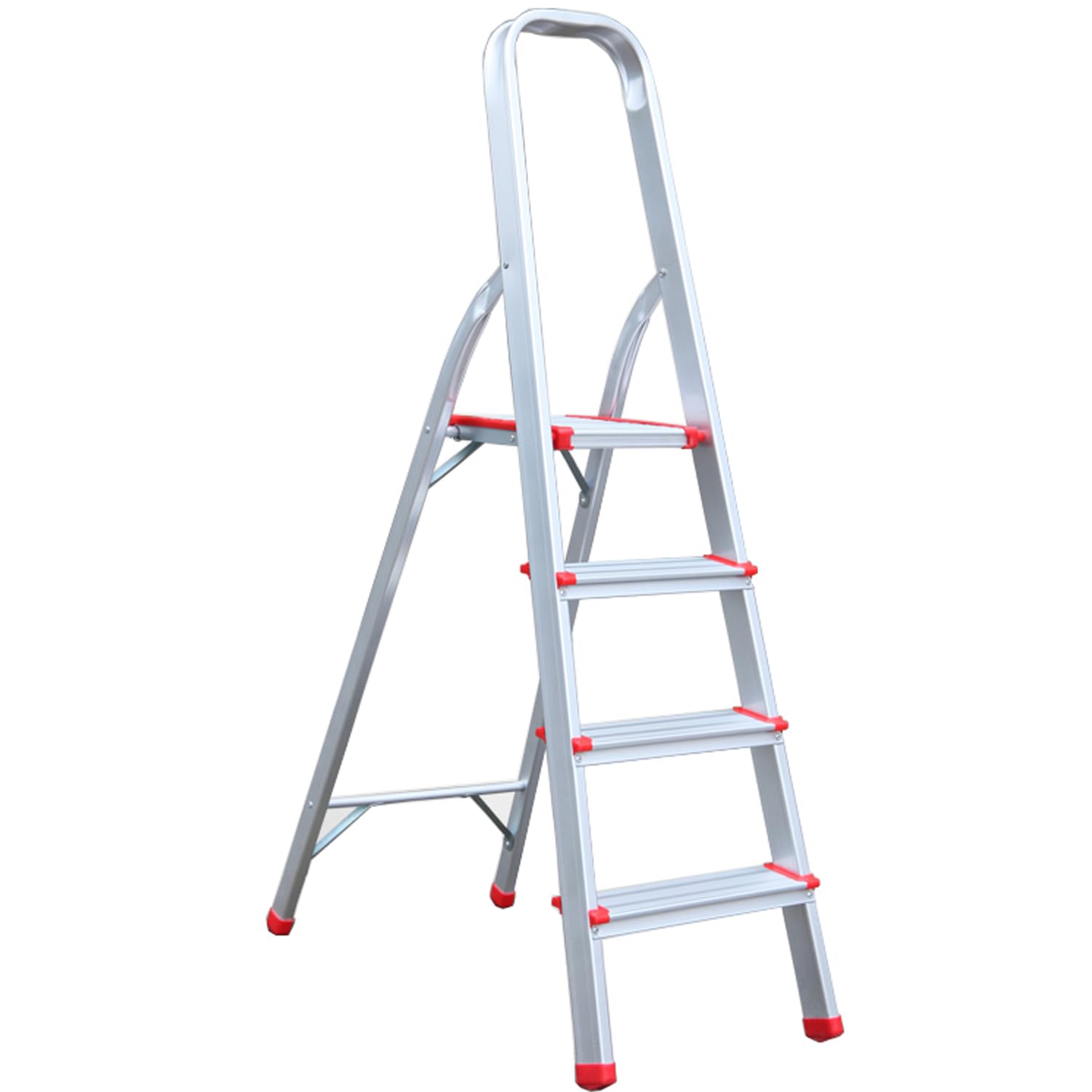 Step Ladder 4 Step Aluminum Folding Step Ladders Anti Slip Feet TUFFMATE