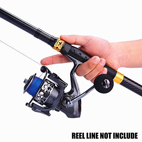 Image of Sougayilang Telescopic Fishing Rod - 24 Ton Carbon Fiber Ultralight Fishing Pole with CNC Reel Seat, Portable Retractable Handle, Stainless Steel Guides for Bass Salmon Trout Fishing