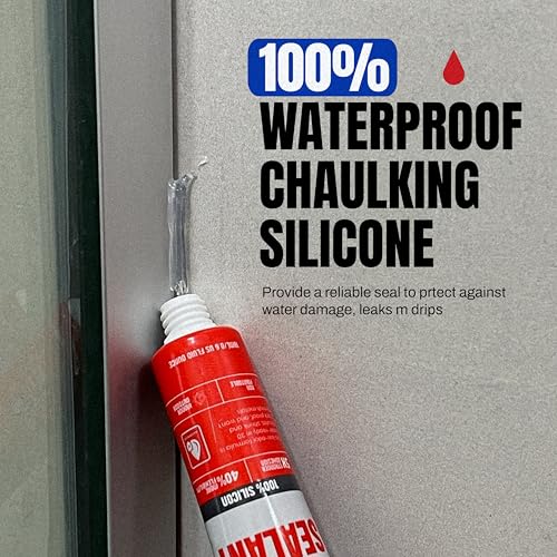 Image of GH1200 18 ML x 8 PCs Silicone Caulk Clear Silicone Sealant Waterproof, Kitchen & Bathroom Caulk - Shrink & Crack Proof - Pocket-Friendly Small Size Indoor & Outdoor Use Silicone Glue - Strong Caulking