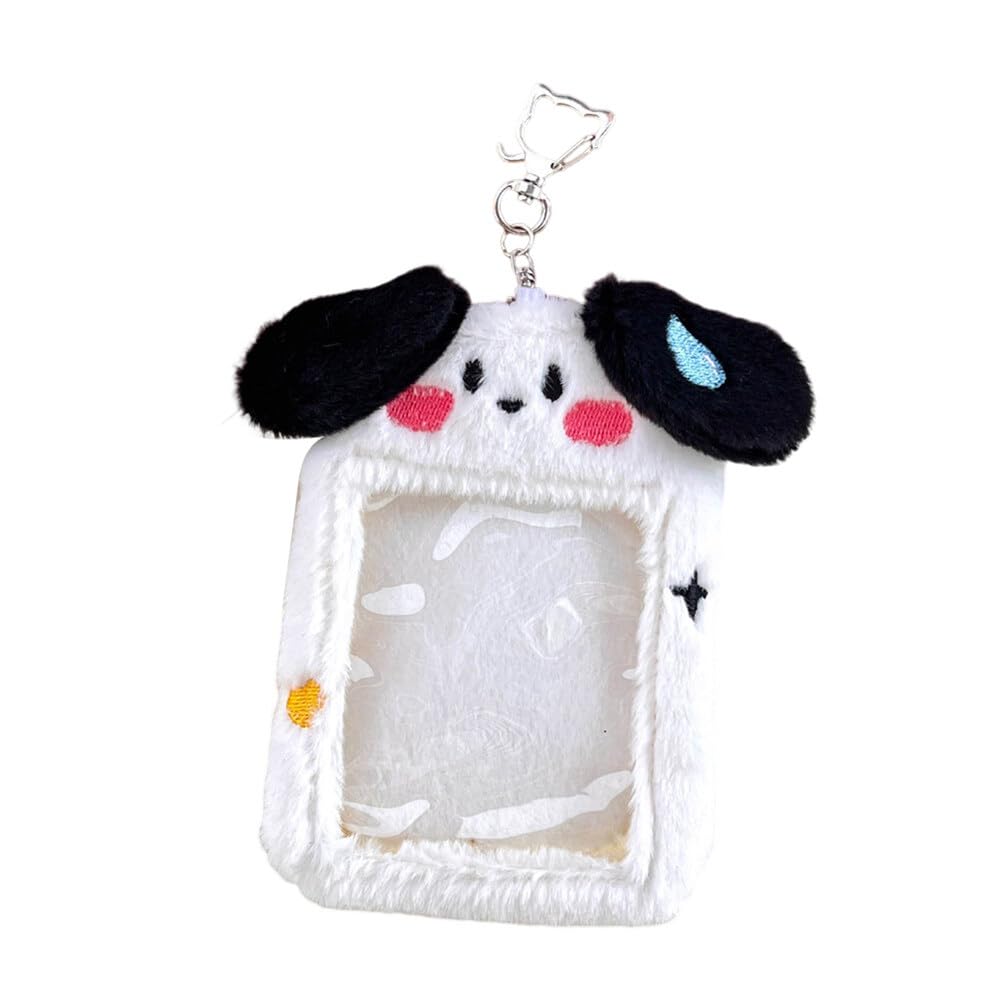 Plush Photocard Holder Furry Animal Puppy Keychain Photo Card Case Cute Rabbit Cartoon Cards Holder Protector ID Credit Card Bag with Keychain Campus Card Decorative Bag Type 3