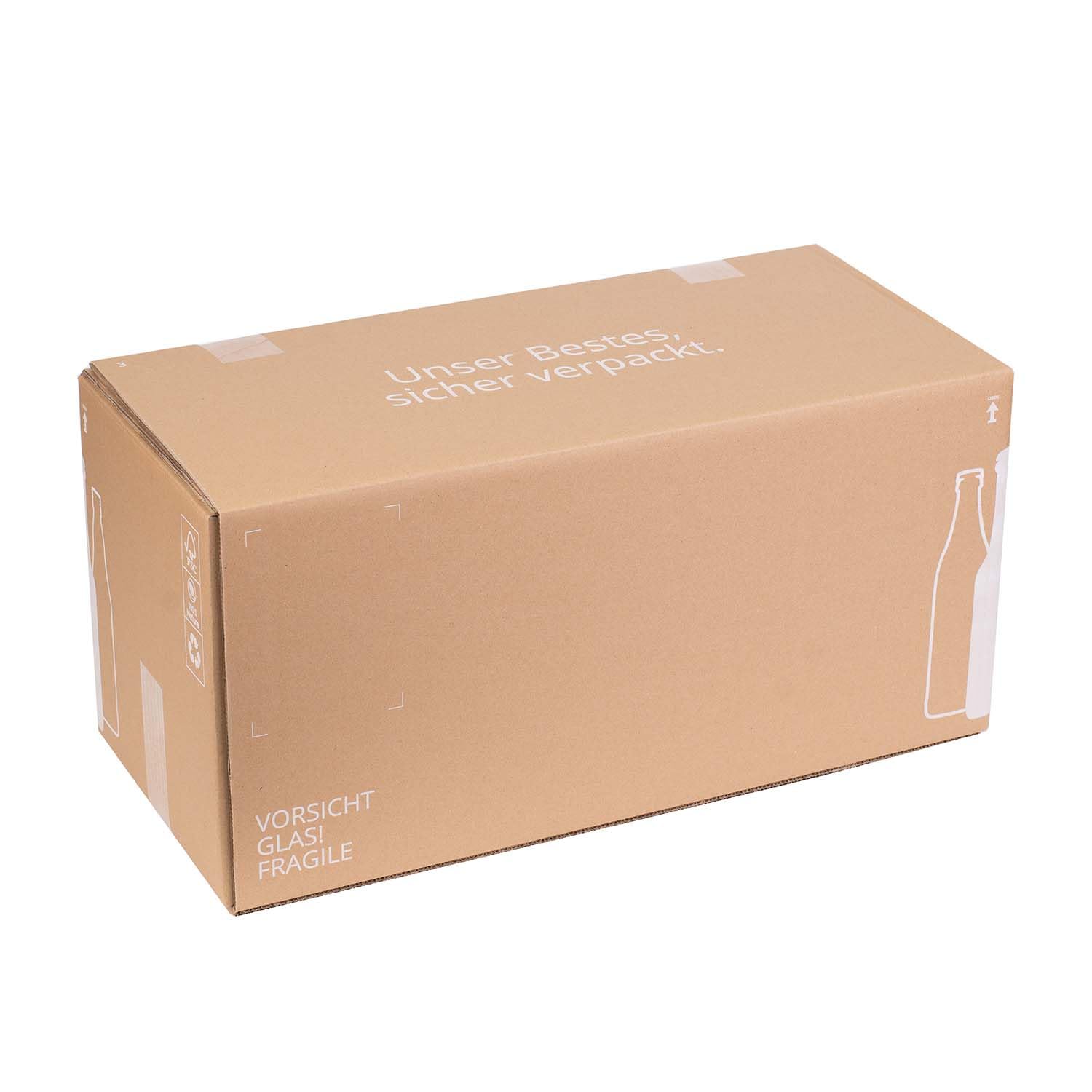 smiley pack Flaschenversandkarton Bier 0,5 Liter für 18 Flaschen inklusive Einlage PTZ zertifiziert für Versand mit DHL DPD Bierflaschen Bierversandkarton Bierkarton Bierverpackung (10)