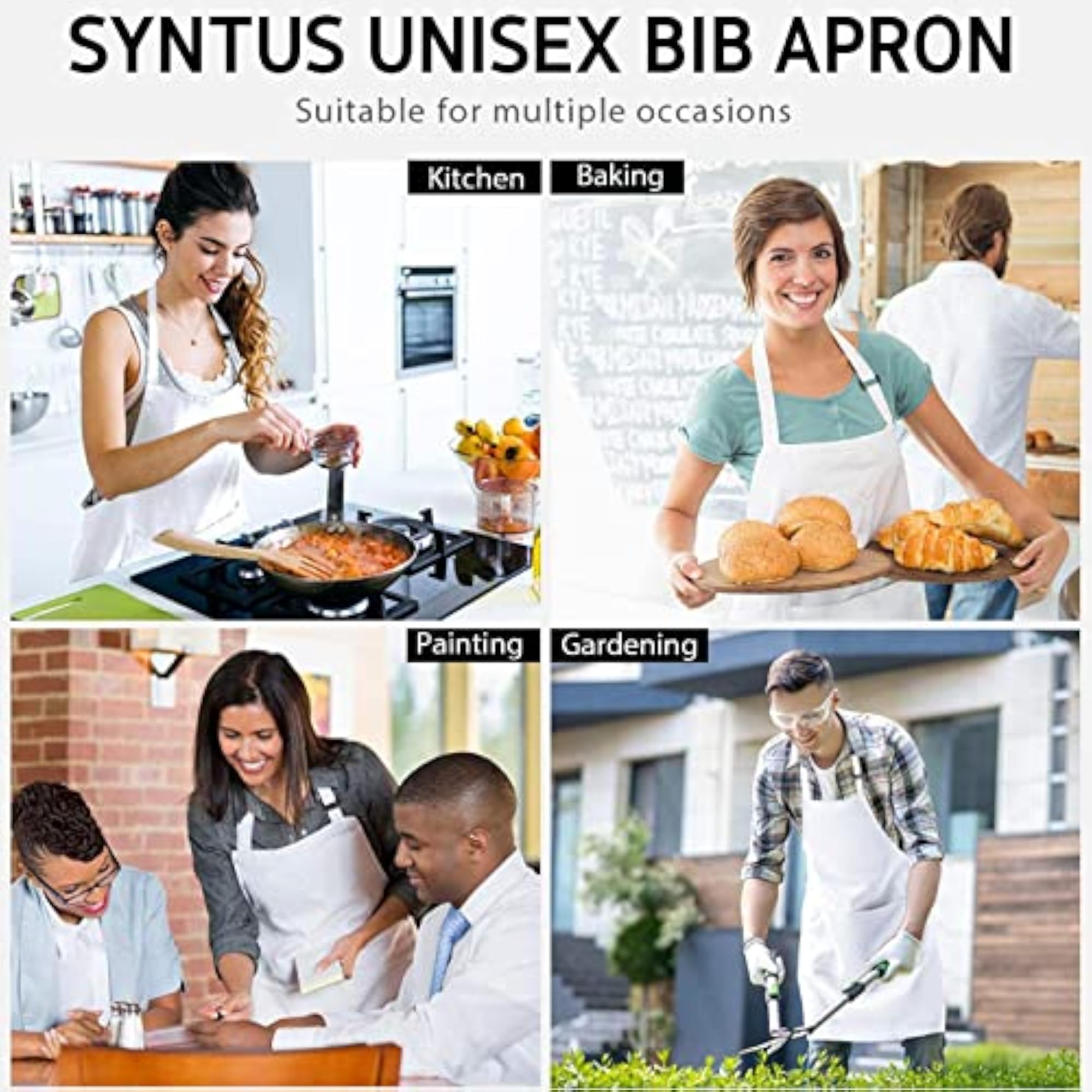 Men Women Cooking Apron with Large Pocket for Baking