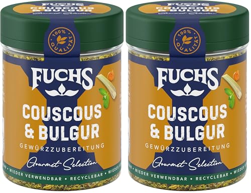 Fuchs - Fuchs Gewürze Gourmet Selection Naher Osten/Afrika – Couscous und Bulgur Gewürzmischung,nachfüllbarer Gewürz Mix,zum Würzen von - Bulgurgerichten,vegan,55 g (Packung mit 2)