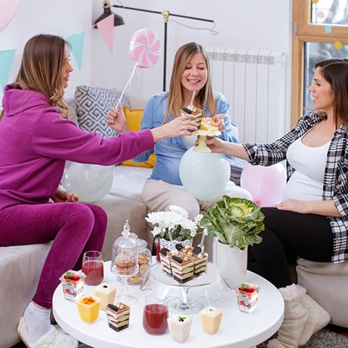 image for MUMULULU 25 Pack 5 oz Plastic Dessert Cups with Lids and Spoons Square