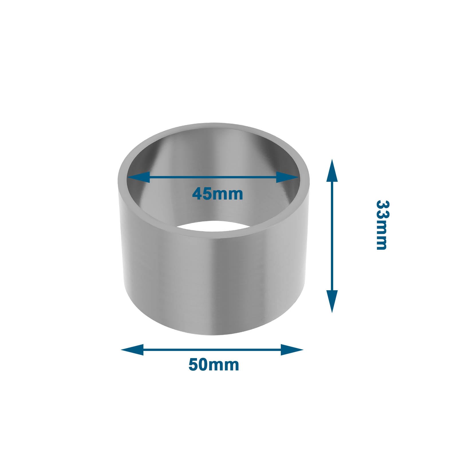 2 Pezzi Guarnizione Tubo di Scarico Moto Guarnizione Tubo di Scarico Mmuffler per Tubo di Scarico con Diametro Interno 45 Mm 50x45x33 Mm Grigio