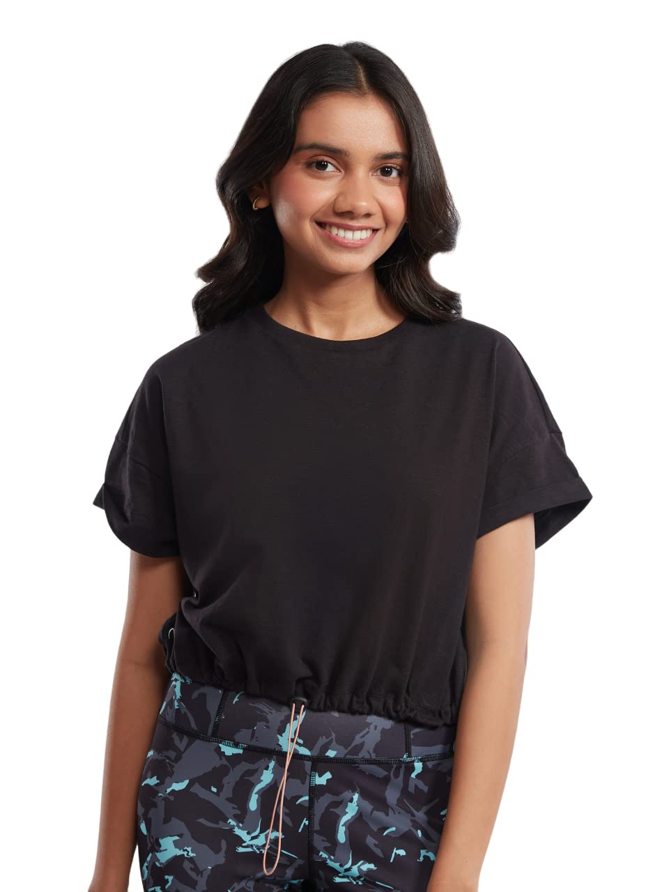 NYKDAll Day Try and Stop Me T-Shirt for Women, Boat Neck, Short Sleeves, NYAT095