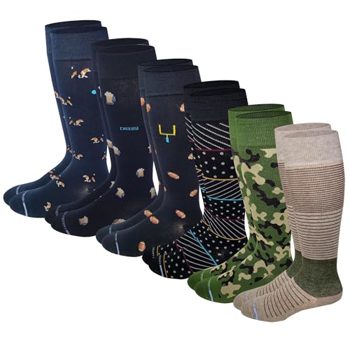 Image of Dr. Motion Men's Knee High Compression Socks 8-15 mmHg ( 6 Pairs Pack )