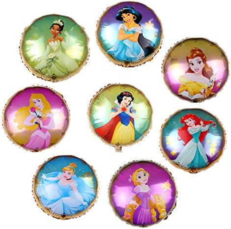 9PCS Disney Princess Balloons for Kids Birthday Baby Shower Princess Theme Decorations
