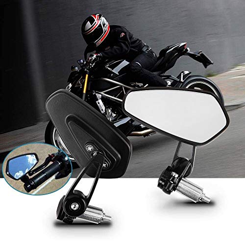 Espejos Retrovisores de Moto, Aolead 7/8" Retrovisor Moto Con Manillar para Moto Bicicleta Eléctrica de Scooter-Blanco