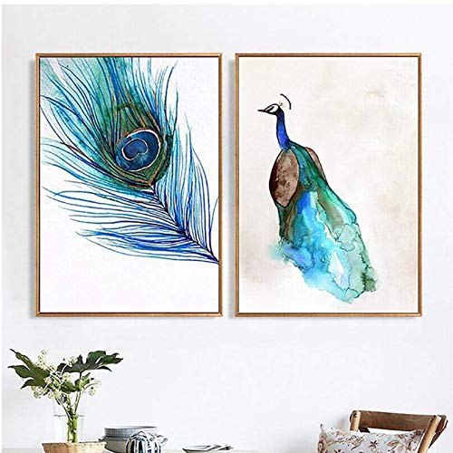Affiche art prints paon haute définition pour décoration murale chic
