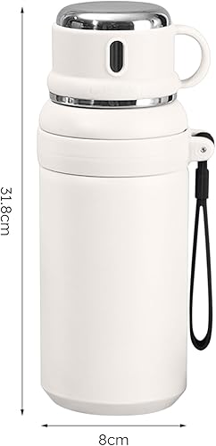 Miniatura 2 de Botellas de agua mejoradas de acero inoxidable 316 con aislamiento al vacío con una taza de viaje, botella térmica de boca ancha, para bebidas