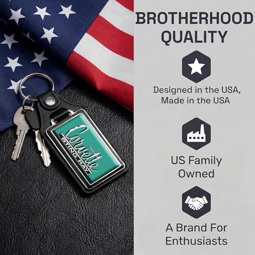 Image of Brotherhood Car Key Chain for Corvette - Classic Models Keychain for Men and Women Gift Key Ring Key Chain