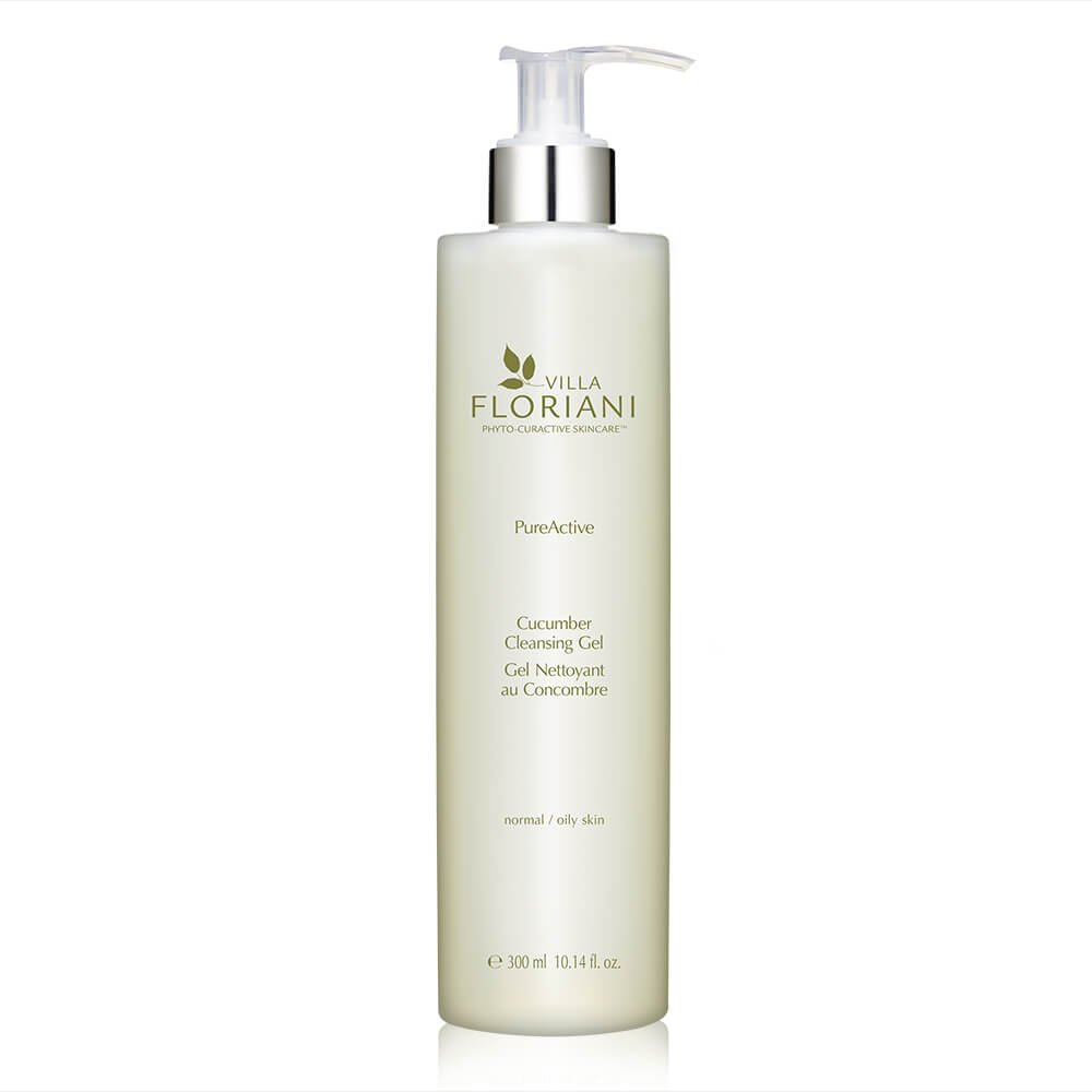 Villa Floriani Hydrating Facial Cleanser for Women with Cucumber, Linden & Rice Protein | Non-Stripping Natural Face Wash & Light Makeup Remover | Made in Italy | 8.45 fl