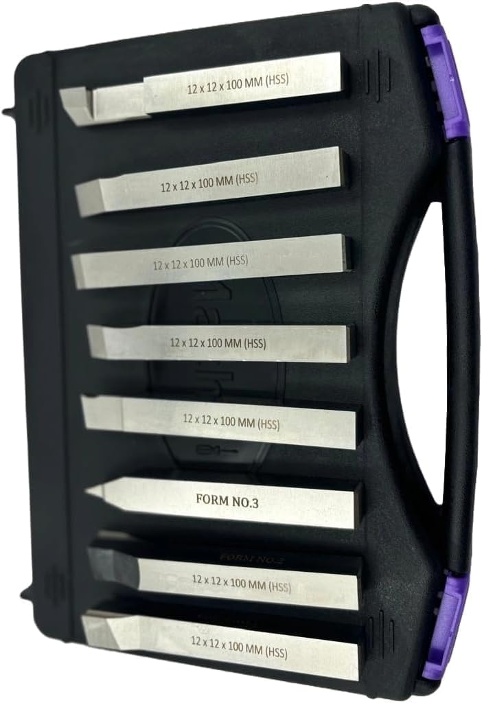MachEl Hss Lathe Form Tool Set-hard & Ground-turning, Cutting, Parting, Grooving, Threading, Turning, Engineering Hobbyists Machine Tools (SQ. SHANK 12 X 12 X 100 MM)