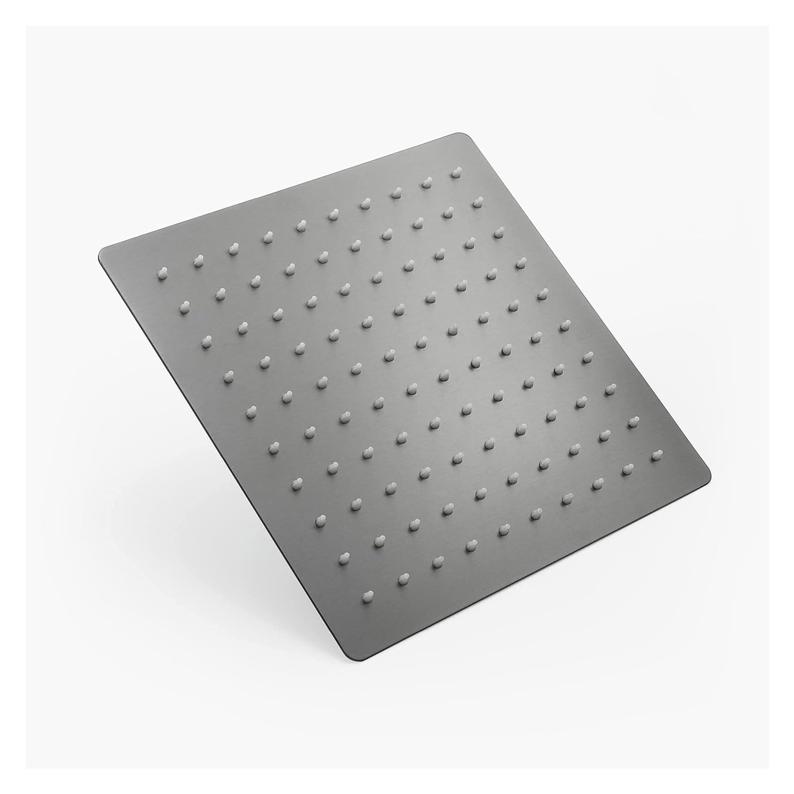 Cabezal de ducha de lluvia de alta presión de 12 pulgadas, cabezal de ducha fijo cuadrado de acero inoxidable gris con tecnología de inyección de aire para una experiencia de ducha lujosa