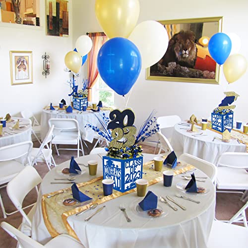 Sinasasspel Blue Graduation Table Centerpieces Boxes For Class Of 2023 Congrats Grad School College Party Photo Props Table Home Decorations Supplies, Set Of 4 #TOP4