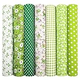 Aucuu 7er Set Baumwollstoff Paket, 50 x 50cm Stoffe zum Nähen, Patchwork Stoffe, Patchwork zum Quilten, Stücke Paket zum Quilten, DIY Basteln Handwerken, Puppenkleidung