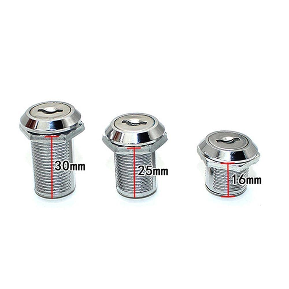 Zamek krzywkowy metalowy, Zamki do szafek, Blokada szafki 4 szt. 16/20/25/30 mm 8 kluczy Bezpieczna blokada krzywkowa Drzwi biurowe Szafka Skrzynka Blokada szafki List Szafa Szuflada Szafka(25mm)