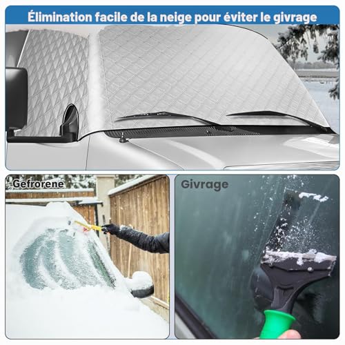 Couverture de pare-brise pour Ford Transit Custom pare-soleil hiver magnétique - 6