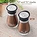 Salt and Pepper Shakers Set, Stainless Steel with Glass Bottle for Table, RV, Camp, BBQ, Set of 2, Copper