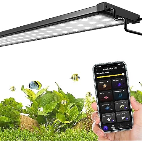 Smart Aquarium Light, LED Aquarium Light with App Control, Full Spectrum Fish Tank Light,24/7 Lighting Cycle, 5 Modes,Adjustable Timer,8 Colors,25W Fish Tank Light for 18"-24" Freshwater Planted Tank Cover