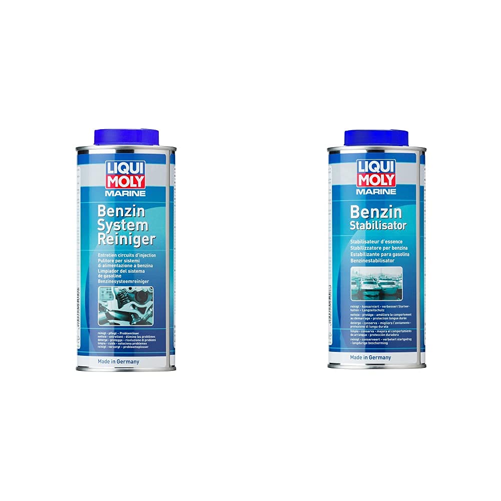 Liqui Moly 25010 Marine Pulitore per Sistemi di Alimentazione a Benzina & Marine Stabilizzatore per Benzina