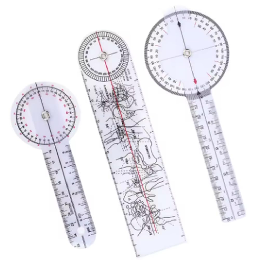 Jnchdghwa As Shown 3Pcs 360 Degree Goniometer Angle Medical Spinal Angle Ruler Angle Inclinometer Ruler