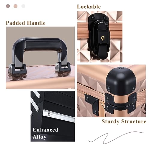 Adazzo M86T-DR Professional Makeup Artist Rolling Train Case Multi-Functional Cosmetic Train Case Large Trolley Storage Case thumb #7