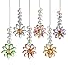 HDCRYSTALGIFTS 6PCS 12.5'' Crystal Sunflower Suncatchers for Window Hanging, Window Sun Catchers Crystals Rainbow Maker Light Catcher Indoor Outdoor Garden Decor Glass Ornaments for Christmas Tree