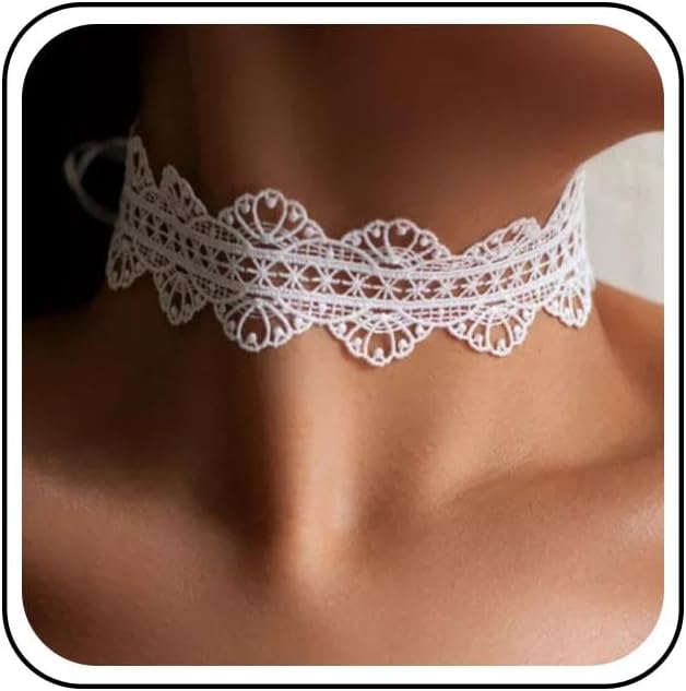 Vintage Black Lace Choker Necklace Victorian Collar Necklace Wide Lace Necklaces Gothic Choker Necklaces Jewelry for Women