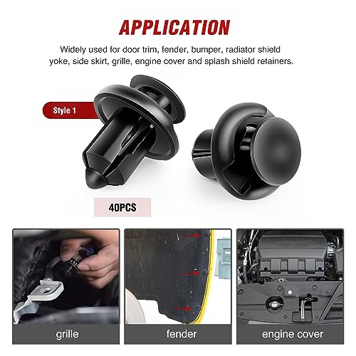 Image of Nilight 120PCS Car Retainer 6.3mm 8mm 9mm 10mm Expansion Screws Replacement Kit Bumper Push Rivet Clips for Honda Acura GM Chrysler Ford Toyota Lexus