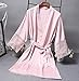 Produktbild Brautjungfer Roben Satin Robe Braut Elegante Nachtwäsche Sexy Spitze Frauen Bademantel Bademantel Kimono Seide Bademantel Schlaf Lounge -Pink-1-XXL