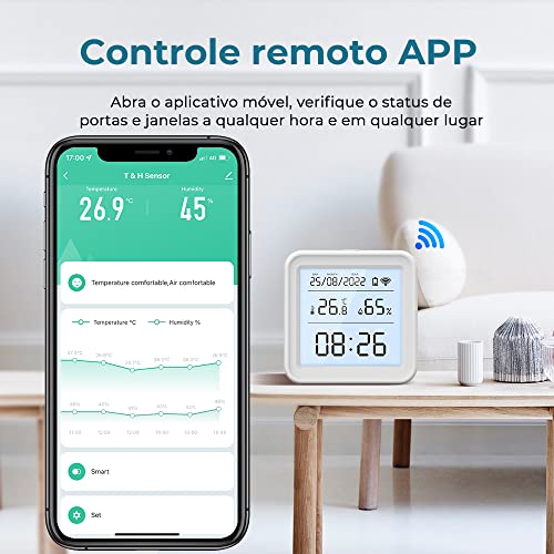 Sensor de umidade de temperatura inteligente WIFI, Higrômetro digital sem fio, Ligação das cenas, Al