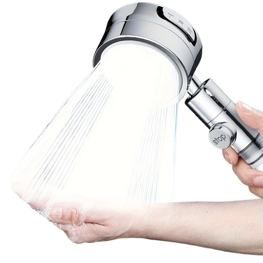 Alcachofa Ducha Alta PresióN, Cabezal de ducha ajustable de 3 niveles con filtro, montado en la pared, superficie pintada, configuración de ducha de lluvia, 1 ud.
