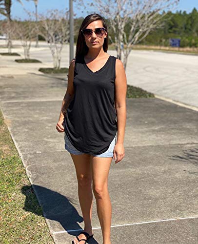 XIEERDUO Womens Tank Tops V Neck Basic Solid Color Casual Flowy Summer Sleeveless2