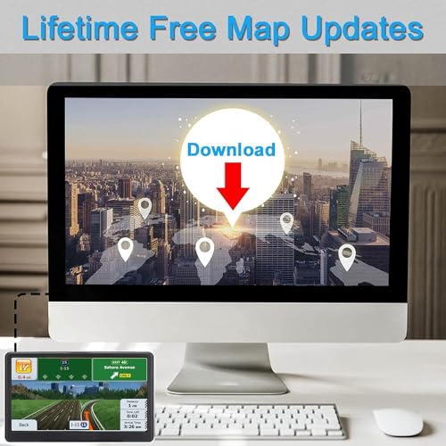 GPS Navigation, Latest 2024 Map 7 inch Touch Screen Car GPS 256-16GB, Voice Turn Direction Guidance, Pre-Installed North America Lifetime map Free Update