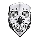 Aroncent スカル フェイスマスク バイク マスク ヘルメット ドクロ ハーフ スタッズ付き ウイルス対策 防風 防寒 砂防止 紫外線防止 自転車 夜間騎行 ロック パック ゴシック ハロウィン コスプレ 仮装パーティー 男女兼用 アウトドア アクセサリー