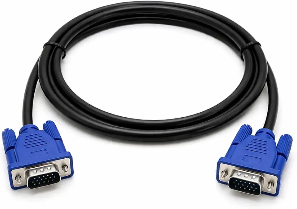 Cabo VGA 1,8m Blindado com Filtro Anti Interferência, Conector 15 Pinos Macho x Macho,Qualidade de Imagem Full HD 1080p, Compatível com PC Monitor Projetor TV, Cabo Resistente e Estável
