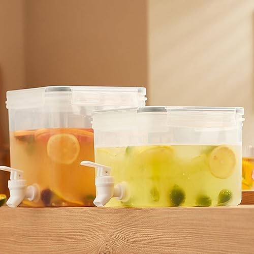 Miniatura 6 de Dispensador de bebidas, hervidor frío con espita, refrigerador de 3.2 L, mini tetera de agua, fruta, limonada, cubo de leche, recipiente de alta