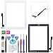 OmniRepairs-For iPad 4 (4th Generation) Glass Touch Screen Digitizer OEM Assembly Replacement with Home Button Flex, Adhesive Tape, Midframe Bezel, Screen Protector, and Repair Toolkit (iPad 4 White)