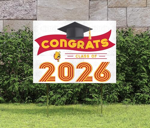 KH Sports Fan Ferris State Bulldogs Congrats Class of 2026 Graduation Yard Sign, 18x24