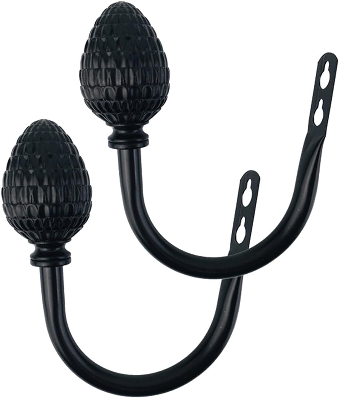 VNJUGF 1 ペア装飾フックアクセサリーリビングルーム U 形状カーテンホールドバックホテルドレープ壁窓松ぼっくりホルダー金属