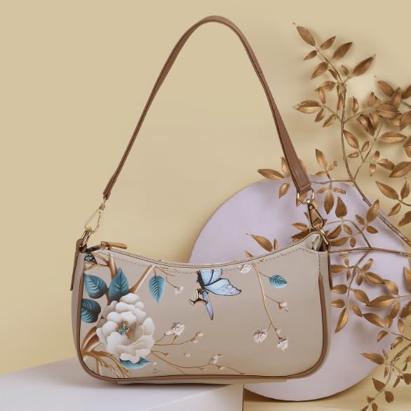 Image of Mochi Women Stylish Faux Leather Floral Shoulder Bag